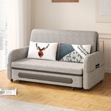 NessCarsti 61.1" W Convertible Pull-Out Sofa Bed Couch with Hidden Storage