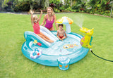 Intex Gator 6.6' x 5.6' x 4" Outdoor Inflatable Kiddie Pool Water Play Swim Center