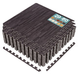 Sorbus 80 Sq. Ft. Wood Grain Floor Tiles Foam Mat EVA Interlocking Mats Tile 3/8-Inch Thick Flooring Wood Puzzle Exercise Mats w/Borders - Home Playroom Basement, Apartment, Trade Show, Baby, Dance
