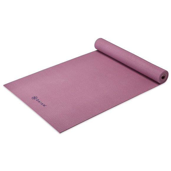Gaiam Yoga Mat Premium Solid Color Non Slip Exercise & Fitness Mat for All Types of Yoga, Pilates & Floor Workouts, Rosy Pink, 5mm Gaiam