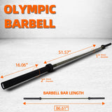 Fitvids 7ft Olympic Barbell 45LBS for Weightlifting and Powerlifting, 2 Inch Strength Training Bar with Needle Bearings, Green