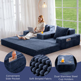 MAXYOYO Sofa Bed, 80-Inch Oversized Boneless Loveseat, 2 Cup Holders