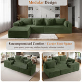 138" Cloud Sectional Couch, Comfort L Shaped Boneless Couch for Living Room