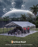 GarveeLife 20'X30'x12' Metal Carport for Multiple Vehicles, Steel Car Ports