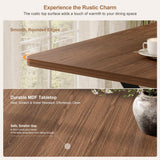 55 inch Dining Table for 4-6, Rectangle Kitchen Table with Storage Shelf