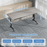 4Pack Folding Conference Room Tables,Modular Mobile Conference Table,Dynamic Joinable Seminar Training Table,Stackable Office Meeting Tables for Classroom Training Center Library(4,Elm Grey,47.2in)