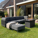 LayinSun 7 Pieces Patio Furniture Set with Fire Pit Table