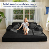 MAXYOYO Sofa Bed, 80-Inch Oversized Boneless Loveseat, 2 Cup Holders