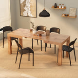 Mobili Fiver First Extendable Dining Table 47.2 to 78.7 Inches Seats 6 to 8 Rustic Oak