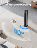 DREO Tower Fan for Bedroom, 43" Cooling Fans That Blow Cold Air 2026 Upgraded, Evaporative Air Cooler, Quiet 80° Oscillating Floor Fan, Easy Cleaning, APP Control, 4 Modes & 4 Speeds, 12H Timer, Black
