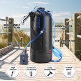 Teamaze Camping Shower,12L Portable Camp Shower Bag with Upgraded Screw Lid, Auto Pressure Pump, Solar Shower, Camping Shower Head for Beach Camping, Hiking, Traveling, Washing