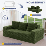 MAXYOYO Sofa Bed, 80-Inch Oversized Boneless Loveseat, 2 Cup Holders