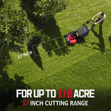 PowerSmart 40V 17" Brushless Cordless Lawn Mower + Leaf Blower (465 CFM), a 4.0Ah Battery and Charger Included