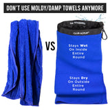 Club Scrub Towel Pro, Golf Club and Ball Cleaning Pouch with Attached Towel, Waterproof Exterior + More (Blue)