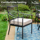 PHI VILLA 9 Piece, Outdoor Dining Set, 57.5"x57.5" Table, Cushioned