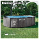 INTEX 26741EP Prism Frame 15 ft x 48 in Above Ground Pool Set, Round Swimming Pool with Steel Frame, 1000 GPH Cartridge Filter Pump, Ladder, Cover, & Ground Cloth