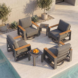 Vexwalx Aluminum Luxury Outdoor Swivel Patio Chairs with Table Set