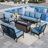 Sophia & William Metal Patio Furniture Set with Fire Pit Table, 7 Seats