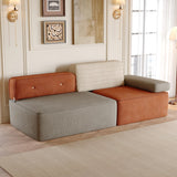 79.9" Modular Sectional Sofa, 3 Seat Couch with Deep Seat Beige/Brown