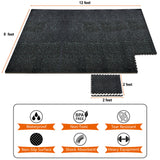 Sivan Fitness .3" Thick Rubber Top High-Density EVA Foam Gym Flooring for Home Gym - 72 Sq Ft Exercise Mat Tiles for Workout, Yoga, MMA, Heavy Exercise Equipment Mat - 18 Interlocking Gym Floor Mat