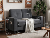 Txtin's Loveseat Sofa 53" Small Couches for Small Spaces 2 Seater Mini Couch for Bedroom Dark Grey Comfy Modern Love Seat for Apartment Office Living Room