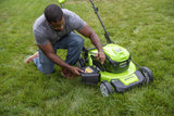 Greenworks 40V 21" Cordless Brushless Push Mower, 4.0Ah + 2.0Ah USB Batteries and Charger Included
