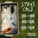 Coleman Snap 'N Go 55-Quart Collapsible Hard Cooler, Portable Hard-Sided Cooler with Waterproof Removable Liner, Space-Saving & Quick Set Up, 64 Hours Cold, Mussel Grey