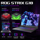 ASUS ROG Strix G18 18" WQXGA 240Hz Gaming Laptop, AMD Ryzen 9 9955HX, NVIDIA GeForce RTX 5070, 32GB DDR5, 2TB Storage (1TB SSD+1TB Docking Station), 4-Zone RGB Backlit Keyboard, Win 11 Pro, Gray