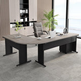 83" L-Shaped Executive Desk, Large Office Desk with Drawes, Industrial Corner Computer Table with File Cabinet