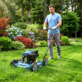 SENIX 144 cc Gas Lawn Mower, 20 inch 4-Cycle Push Mower, Side Discharge, 5 Position Cutting Height Adjustment, Low Noise & Fuel-Efficient for Lawn, Yard and Garden (LSPG-L5)