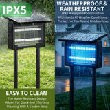 14W Solar & USB-C Bug Zapper Outdoor, 7500mAh Mosquito Zapper with 365–395nm UV Light, Dusk to Dawn Sensor, IPX5 Waterproof, Fly Trap for Patio Garden Backyard Deck Camping