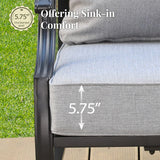 MIXPATIO 4-Piece Wrought Iron Patio Conversation Set, Swivel Chairs, Grey