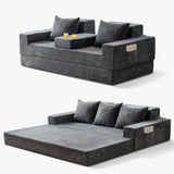 MAXYOYO Sofa Bed, 80-Inch Oversized Boneless Loveseat, 2 Cup Holders