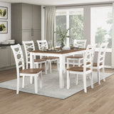 Lexicon Dining Table Set for 6 with Chairs, Wood 7 Piece Farmhouse Dining Room Table and Chairs Set of 6