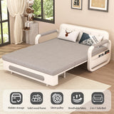 50.3" Pull Out Sofa Bed, Convertible Loveseat Sleeper with Trundle Gray