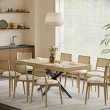 Wood Expandable Dining Table with Hidden Leaf & Storage, Space Saving, For Kitchen Dining Living Room