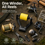 Fishing Line Spooler for Large Spools, Holds Filler and Bulk spools, Portable line Winder Fishing line Spooler with Heavy-Duty Steel Construction, Foldable and Adjustable Tension, Fishing Gears Gifts