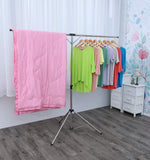 exilot Foldable Portable Space Saving Clothes Drying Rack, Heavy Duty Stainless Steel Laundry Drying Racks, Adjustable High Capacity Garment Rack, with Windproof Hooks.