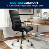 Flash Furniture Whitney Mid-Back Swivel LeatherSoft Desk Chair with Wheels