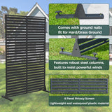 Privacy Screen Set of 2, Freestanding Privacy Panel with Stand, 72" H×47" W HDPE Decorative Privacy Panels