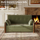 62.9" Pull Out Sofa Bed with Storage, Convertible Sleeper Sofa Green