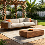 NessCarsti Outdoor Sofa Couch, 111" 4 Seater Upholstered Patio Furniture