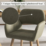 Home Office Desk Chair, Corduroy Vanity Chair 2PCS for Teen Girls, Green