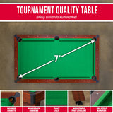 GoSports 7 ft Pool Table with Wood Finish - Billiards Game Room Table for Adults & Family - Accessories Not Included