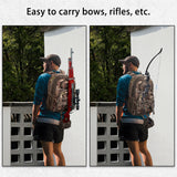 OUUTMEE Hunting Backpack, Camo Outdoor Hunting Pack for Bow or Rifle with Holder for Hunting, Camping, Hiking OUUTMEE