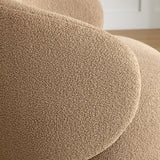 KISLOT Swivel Barrel Accent Chair, Boucle Fabric, Sand, 2-Pack