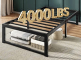 Allewie Twin Bed Frame, 14 Inch Metal Platform Bed Frame with 4000LBS Heavy Duty Steel Slats Support, Noise Free, Easy Assembly, No Box Spring Needed, Black
