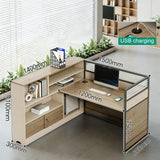 Modern Cubicle Office Workstation Desk with Privacy Panels, Modular Multi-Person Partition Desk, Computer Desk with Storage & for Office, Call Center & Team Workspace (C-Left, 1 P)