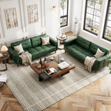 GarveeHome 3-Seater Sofa Couch, 83" Wide Faux Leather Couch with Deep Seats