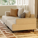 109.4” Modern Nordic-Style Fabric Sofa in Beige, offering Spacious Seating for Comfortable Support. Suitable for Living Rooms, bedrooms, and Offices. (66.1inch-2Seats)